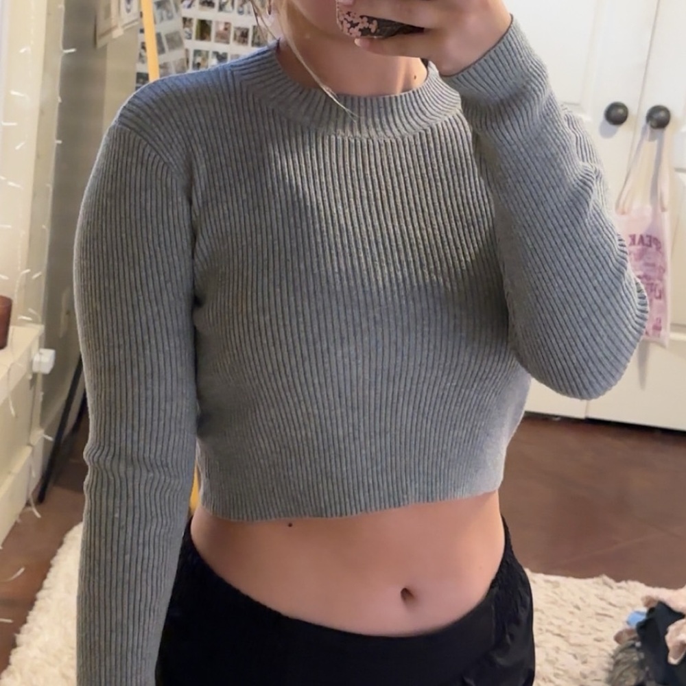 Brandy Melville Grey Mock Neck Turtleneck